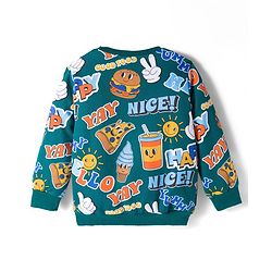 Babyhug Cotton Knit Full Sleeves Sweatshirts with Happy Days Text Print Pack of 2 - Yellow & Dark Green