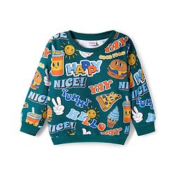 Babyhug Cotton Knit Full Sleeves Sweatshirts with Happy Days Text Print Pack of 2 - Yellow & Dark Green