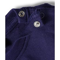 Babyhug Cotton Knit Full Sleeves Sweatshirt With Floral Graphics - Navy Blue