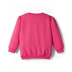 Babyhug Cotton Knit Full Sleeves Sweatshirt With Floral Graphics - Pink