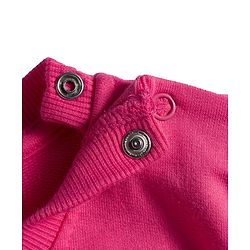 Babyhug Cotton Knit Full Sleeves Sweatshirt With Floral Graphics - Pink