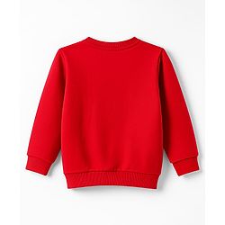 Babyhug Cotton Knit Full Sleeves Sweatshirt With Teddy Bear Patch - Red