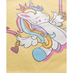 Babyhug Cotton Knit Full Sleeves Sweatshirt with Unicorn Graphics - Yellow