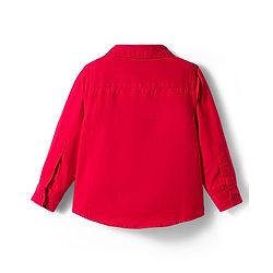 Babyhug Cotton Woven Full Sleeves Solid Color Shirt & Jeans Set - Red & Blue