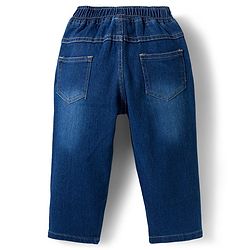 Babyhug Cotton Woven Full Sleeves Solid Color Shirt & Jeans Set - Red & Blue