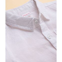 Babyhug Cotton Woven Full Sleeves Solid Shirt and Denim Jeans Set - White