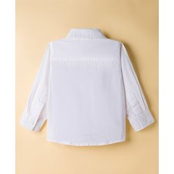 Babyhug Cotton Woven Full Sleeves Solid Shirt and Denim Jeans Set - White