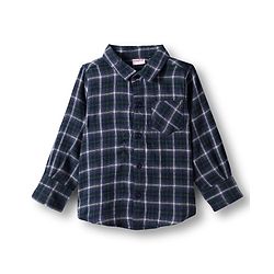 Babyhug Cotton Woven Full Sleeves Checkered Shirt & Trouser Set - Blue & Beige