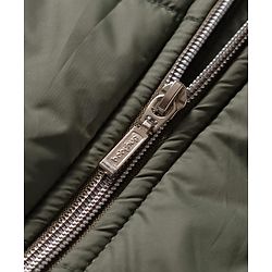 Babyhug Woven Full Sleeves Hooded Padded Jacket with Floral Applique & Belt - Olive Green