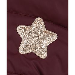 Babyhug Woven Full Sleeves Hooded Padded Jacket with Bow Belt - Wine