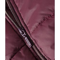 Babyhug Woven Full Sleeves Hooded Padded Jacket with Bow Belt - Wine