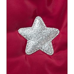 Babyhug Woven Full Sleeves Hooded Coat with Glittery Star Print - Maroon