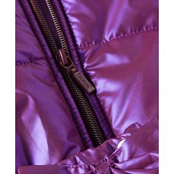 Babyhug Woven Full Sleeves Knee Length Hooded Padded Jacket with Bow Applique - Purple