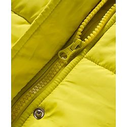 Babyhug Woven Full Raglan Sleeves Hooded Padded Jacket With Floral Applique - Lime Green