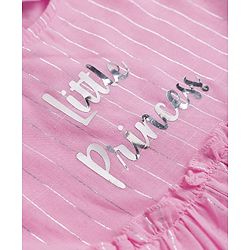 Babyhug Cotton Woven Half Sleeves Frock With Text Print - Pink