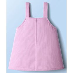 Babyhug Cotton Woven Full Sleeves Frock With Polka Dot Printed Inner Tee & Sling Bag - Lavender