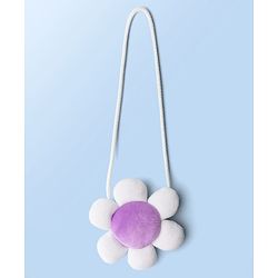 Babyhug Cotton Woven Full Sleeves Frock With Polka Dot Printed Inner Tee & Sling Bag - Lavender