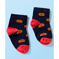 Cute Walk by Babyhug Knit Anti Bacterial Ankle Length Socks With Sports Design Pack of 3 - Multicolor