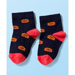 Cute Walk by Babyhug Knit Anti Bacterial Ankle Length Socks With Sports Design Pack of 3 - Multicolor