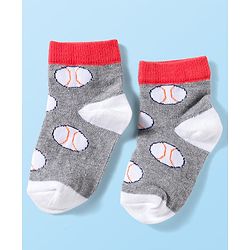 Cute Walk by Babyhug Knit Anti Bacterial Ankle Length Socks With Sports Design Pack of 3 - Multicolor