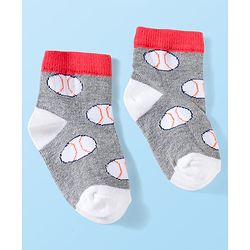 Cute Walk by Babyhug Knit Anti Bacterial Ankle Length Socks With Sports Design Pack of 3 - Multicolor