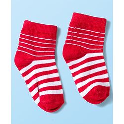 Cute Walk by Babyhug Knit Anti Bacterial Ankle Length Socks With Stripes & Star Design Pack of 3 - Multicolor
