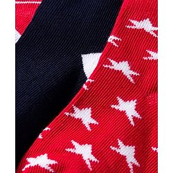 Cute Walk by Babyhug Knit Anti Bacterial Ankle Length Socks With Stripes & Star Design Pack of 3 - Multicolor