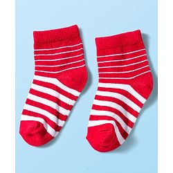 Cute Walk by Babyhug Knit Anti Bacterial Ankle Length Socks With Stripes & Star Design Pack of 3 - Multicolor