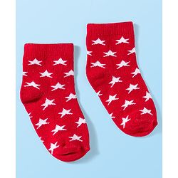 Cute Walk by Babyhug Knit Anti Bacterial Ankle Length Socks With Stripes & Star Design Pack of 3 - Multicolor