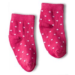Cute Walk by Babyhug Knit Anti Bacterial Ankle Length Socks With Polka Dot Design Pack of 3 - Multicolor
