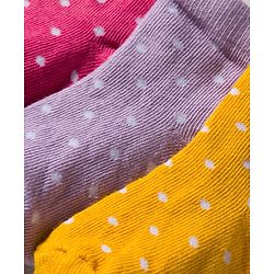 Cute Walk by Babyhug Knit Anti Bacterial Ankle Length Socks With Polka Dot Design Pack of 3 - Multicolor