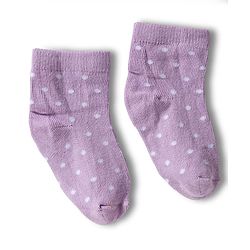 Cute Walk by Babyhug Knit Anti Bacterial Ankle Length Socks With Polka Dot Design Pack of 3 - Multicolor