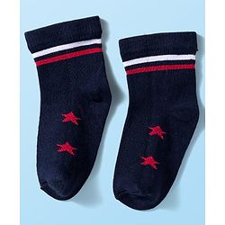 Cute Walk by Babyhug Knit Anti Bacterial Ankle Length Socks With Stripes & Star Design Pack of 5 - Multicolor