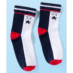 Cute Walk by Babyhug Knit Anti Bacterial Ankle Length Socks With Stripes & Star Design Pack of 5 - Multicolor