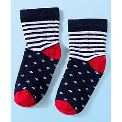 Cute Walk by Babyhug Knit Anti Bacterial Ankle Length Socks With Stripes & Star Design Pack of 5 - Multicolor