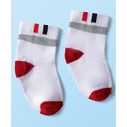 Cute Walk by Babyhug Knitted Ankle Length Anti-bacterial Sock with Stripes Print Pack of 5 - Blue & White