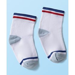 Cute Walk by Babyhug Knitted Ankle Length Anti-bacterial Sock with Stripes Print Pack of 5 - Blue & White