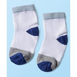 Cute Walk by Babyhug Knitted Ankle Length Anti-bacterial Sock with Stripes Print Pack of 5 - Blue & White