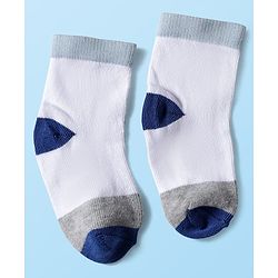 Cute Walk by Babyhug Knitted Ankle Length Anti-bacterial Sock with Stripes Print Pack of 5 - Blue & White