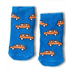 Cute Walk by Babyhug Knit Anti Bacterial Ankle Length Socks With Vehicle Design Pack of 3 - Multicolor