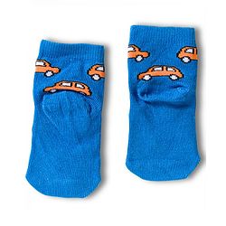 Cute Walk by Babyhug Knit Anti Bacterial Ankle Length Socks With Vehicle Design Pack of 3 - Multicolor