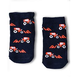 Cute Walk by Babyhug Knit Anti Bacterial Ankle Length Socks With Vehicle Design Pack of 3 - Multicolor