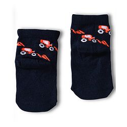 Cute Walk by Babyhug Knit Anti Bacterial Ankle Length Socks With Vehicle Design Pack of 3 - Multicolor
