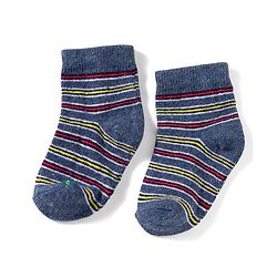 Cute Walk by Babyhug Knit Anti Bacterial Ankle Length Socks With Stripes & Space Theme Design Pack of 3 - Multicolor