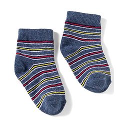 Cute Walk by Babyhug Knit Anti Bacterial Ankle Length Socks With Stripes & Space Theme Design Pack of 3 - Multicolor