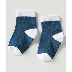 Cutewalk by Babyhug Ankle Length Anti-Bacterial Socks with Star Design & Stripes Pack of 3 - Navy Blue