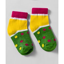 Cute Walk by Babyhug Knit Anti Bacterial Ankle Length Designed Socks Pack of 5 - Multicolor