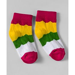 Cute Walk by Babyhug Knit Anti Bacterial Ankle Length Designed Socks Pack of 5 - Multicolor