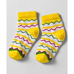Cute Walk by Babyhug Knit Anti Bacterial Ankle Length Designed Socks Pack of 5 - Multicolor