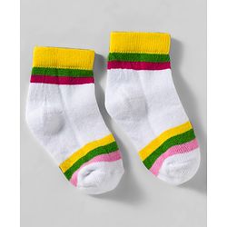 Cute Walk by Babyhug Knit Anti Bacterial Ankle Length Designed Socks Pack of 5 - Multicolor
